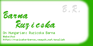 barna ruzicska business card